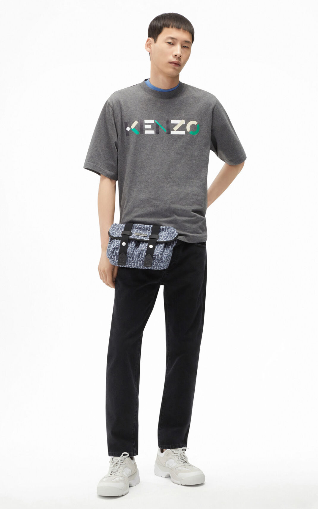 Kenzo Multicoloured oversize Logo Majice Muške - Sive - Hrvatska CUKFEL815